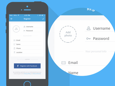 Mobile app UI app flat forms interface log in mobile register ui ux