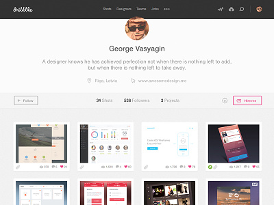 Dribbble Updated Profile or "Sorry Dribbble, I love you, but.." clean dribbble new profile sleek ui update ux