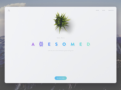 "Awesomed" design studio website clean creative landing page portfolio simple studio