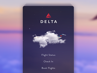 Delta flight app concept - splash screen book check in delta flight screen status ui ux