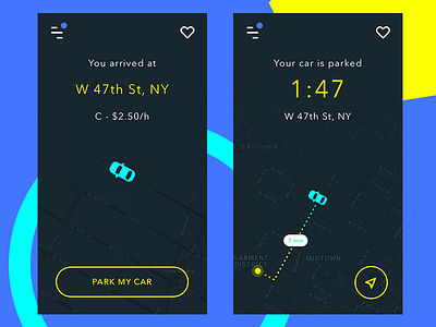 Parking space locator app locator map navigation parking space taxi uber ui ux