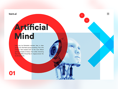 Artificial Mind ai artificial future intelligence landing robot ui ux