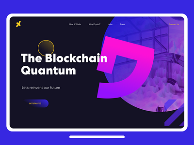 The Blockchain Quantum - landing page concept 2077 blockchain bright crypto cyberpunk desktop future futuristic landing landing page ui