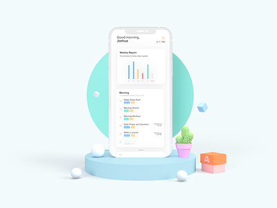 Habits App - Data Driven, Clean and Modern Look