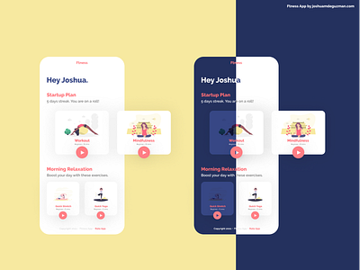 Fitness App - Focused, Clean and Functional android dark ui exploration fitness fitness app healthy lifestyle ios lifestyle meditation minimalist mobile mobile app design mobile ui ui ux workout