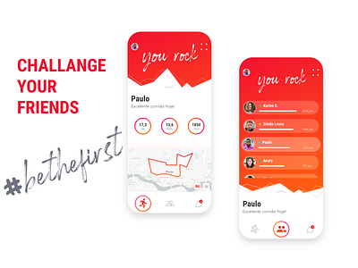 UI for a challenge-based running app app bold clean colorful design fresh ui ui design ux xd