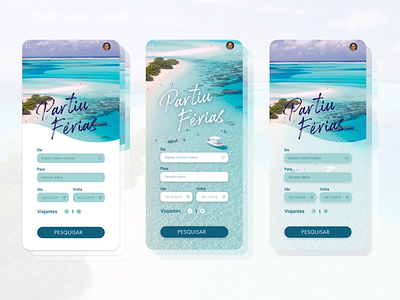 Let's Travel! app beach blue holiday ocean ocean life trip ui