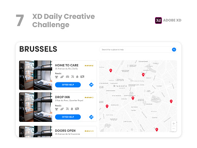 Adobe XD Challenge Day 7 - Shelters adobe app behance blue design volunteer web webdesign xd xd design xddailychallenge