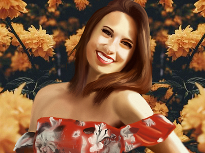 Flower girl art artist artwork colorfull colour draw drawing dribbble illustration photoshop