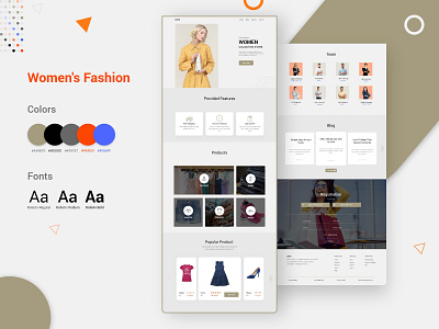 Women's Fashion Landing Page fashion illustration landing page ui ux web design website woman women