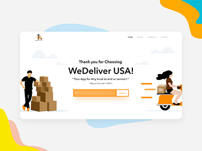 Wedeliver Usa adobe xd adobexd clean design design flat illustration logo ui undraw ux vector web website xd xd design