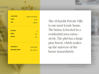 Primary Property Info homepage landing page ui design ux design