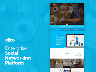 Ollco Social Networking Platform branding design homepage ui ux web