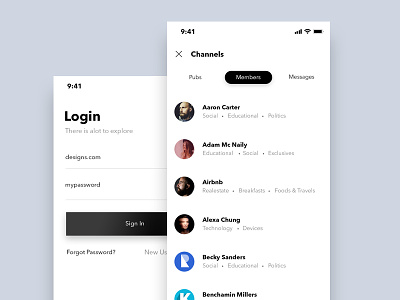 Experiencing with Back & White app black design interface portfolio queble ui ux white