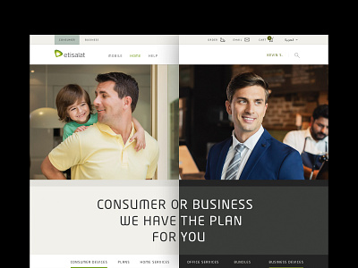 Etisalat Business and Consumer android app business consumer design devices digital design etisalat home page interface ios plan product design services telecom ui user interface ux web design website