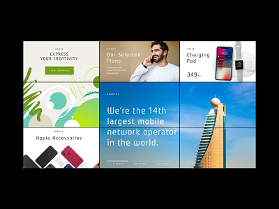 Etisalat - Multiscreen Wall 3 accessories android app apple creativity digital design interface ios mobile modern page product design ui user interface ux web design website