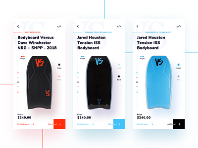 VS Boards android app boards design app e commerce interactions ios mobile shopping app shopping cart surfing ui ux