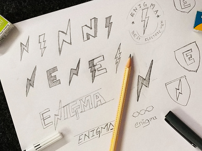 Enigma Identity Sketches branding design icon illustration illustrator logo minimal sketch typography ui vector