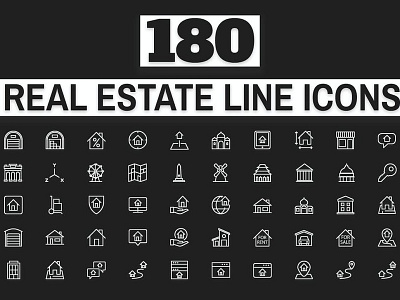 180 Real Estate Icons branding business icon pack businessman icon clean copy icon design freepik icon app icon archive icon artwork icon design icon for communication icon png icon template illustrator icon template psd icons design identity minimal personal icon svg icons