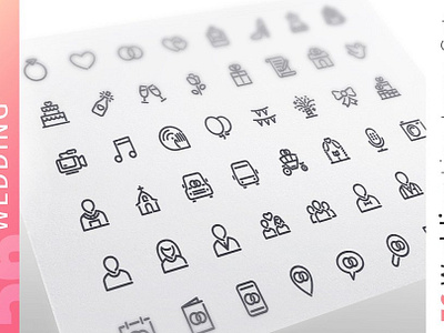 Download Wedding Line Icons Set By Anda Lia On Dribbble