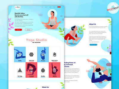 Yoga website app design icon illustration ui uiux ux vector webdesign webdesigner