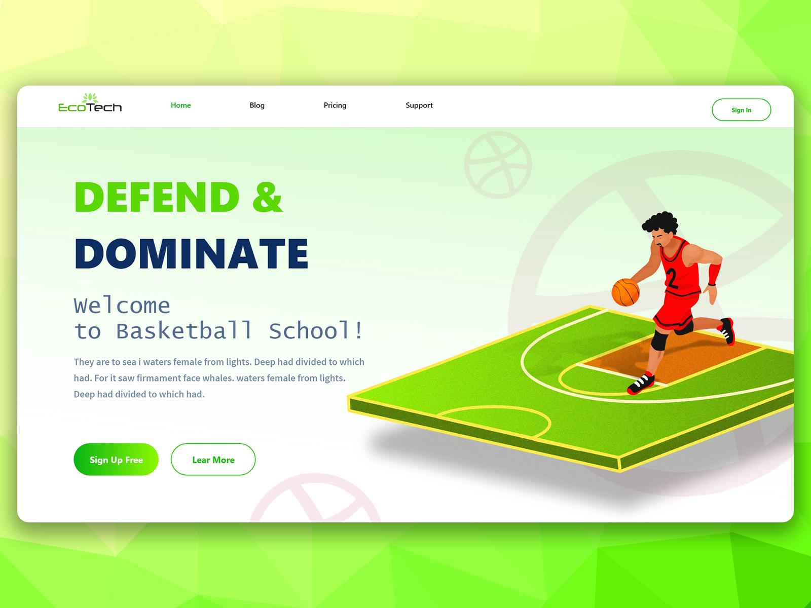 Basketball web design by Sathish Kumar on Dribbble