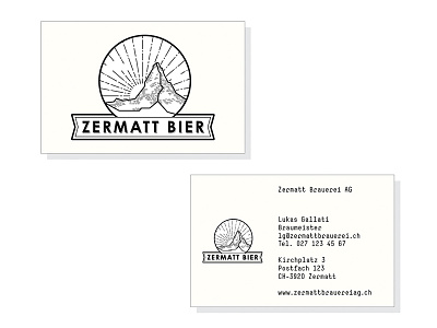 Zermatt beer busines card logo logotype print