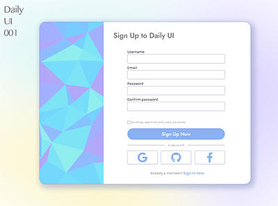 DailyUI001:SignUpPage design figma ui