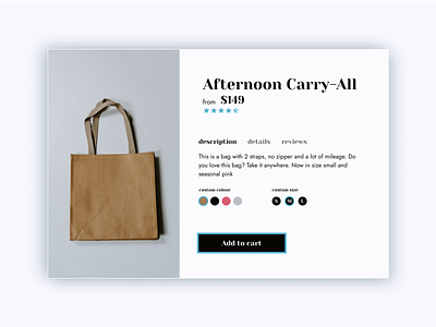 Customizable Bag DailyUI 033 bag customize design figma ui website