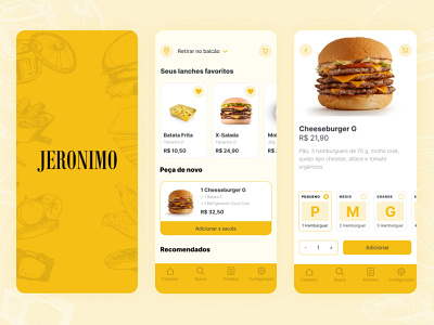 Jeronimo Burguer aplicativo app buguer food mobile ui