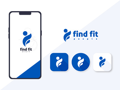 Find fit people anshal ahmed app clean design icon logo vector