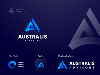 Australis Advisors ahmed anshal anshal ahmed blue logo branding cleaning icon illustration logo logo design logo designs logodesign new logo new logo design