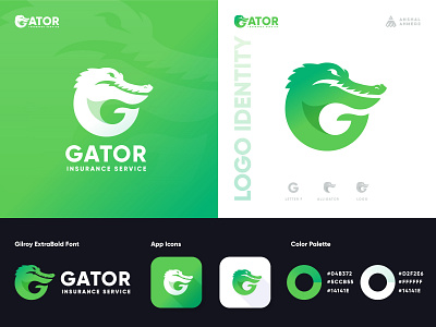 Gator alligator alligator g logo alligator logo alligator logo design anshal ahmed branding design gator green green logo icon letter g letter g logo logo logo design vector