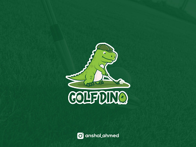 Golf Dino 🐱‍🐉 3d animation anshal anshal ahmed app branding design dino dino logo golf golf dino logo golf logo graphic design icon illustration logo logo design motion graphics t rax ui