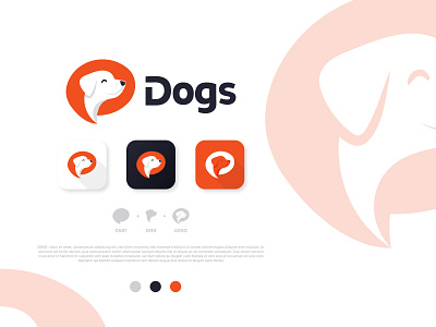 Dogs🐕 anshal anshal ahmed app branding creative logo design dog dog care logo dog chat logo dog face logo dog icon logo dog logo dogs icon illustration logo logo design new logo design orange logo ui