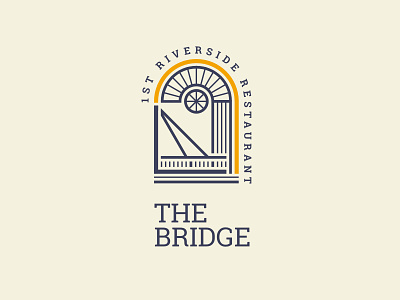 THE BRIDGE RESTAURANT | Logo redesing proposal badge branding bridge concept creative design graphic design identity illustration logo minimal new original personalized restaurant river unique vector
