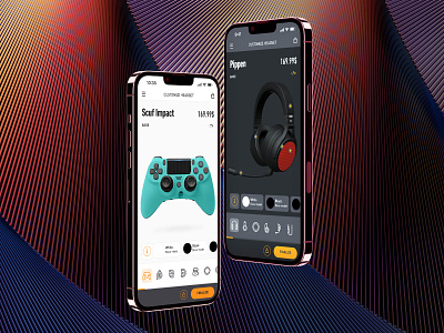 Controllers&headphones configurator configurator design game mobile product ui ux