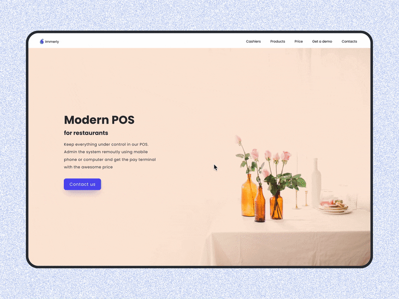 Immerly website branding design gastro pos ui website