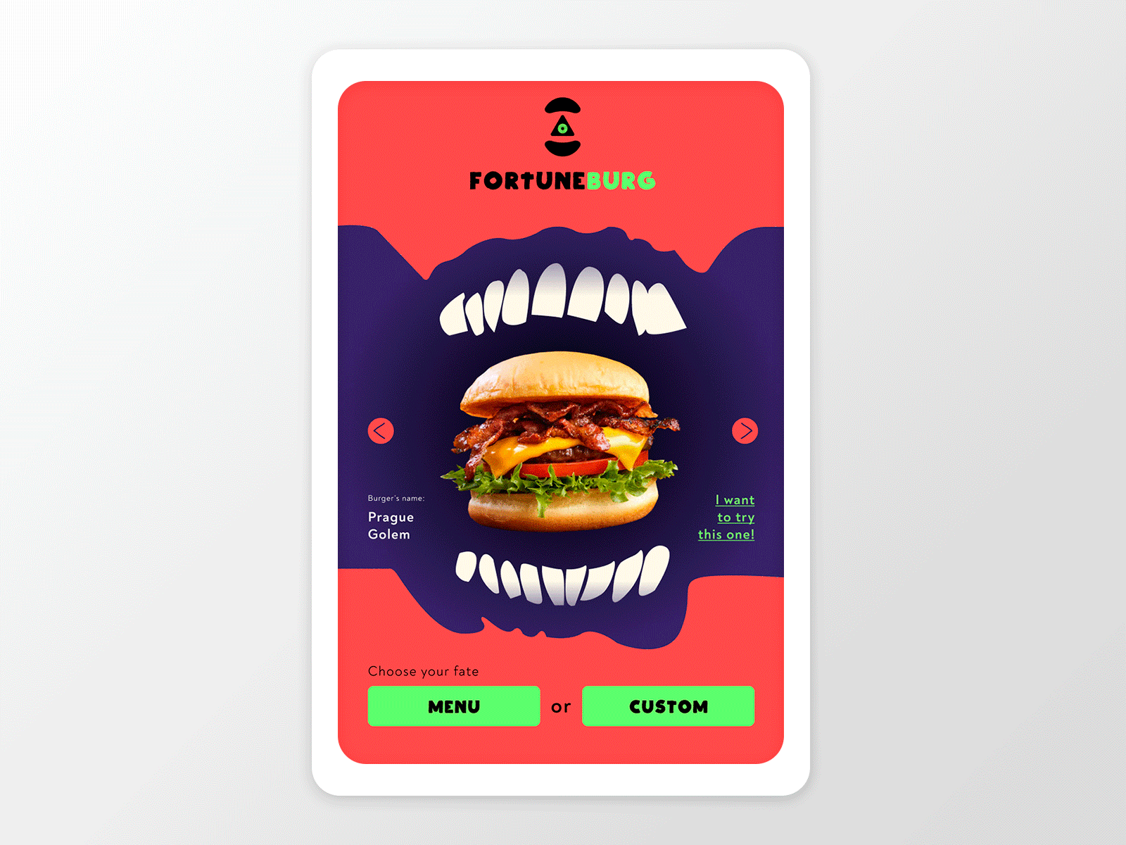 Burger joint app. Concept animation app branding design illustration logo ui ux web webapp