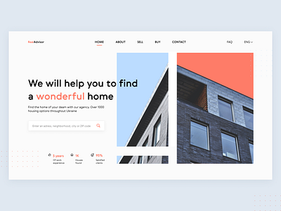 Real Estate Homepage concept design minimal ui ux web web design website