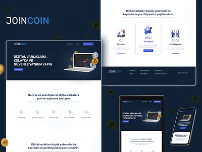 JoinCoin Landing Page clean design coin crypto design design system landing page responsive design ui ux web