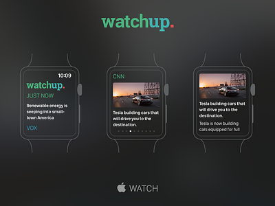 Watchup - Apple Watch application apps clean icon interface ios mobile mockup simple ui ux watchup
