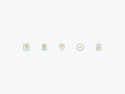 Some little icons - Pactio check clean icon icons location medal news pactio palette trash ui ux