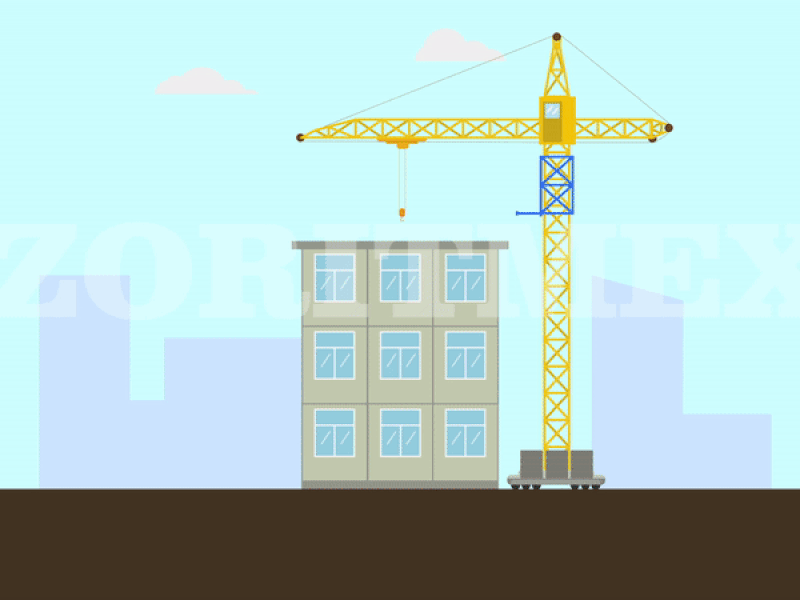 Construction Timelapse by Zoritmex 3 storeyed apartments building bulldozer business city concrete mixer construction crane excavator floor foundation ground house load timelapse tractor truck urban window