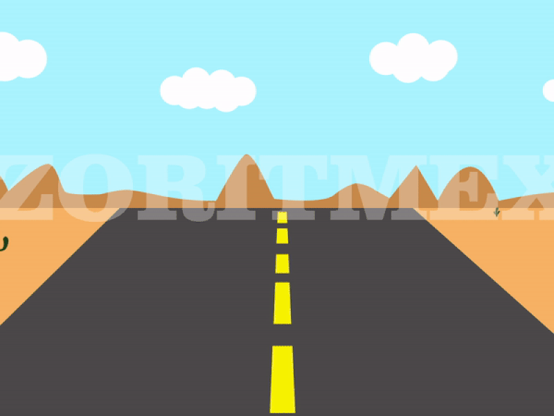 Desert Road by Zoritmex asphalt cactus car driving clouds desert road highway journey sand sky speed travel trip