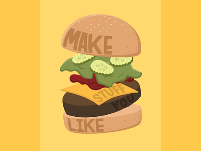 Make Stuff You Like burger cheeseburger fonts hamburger lettering procreate type typography