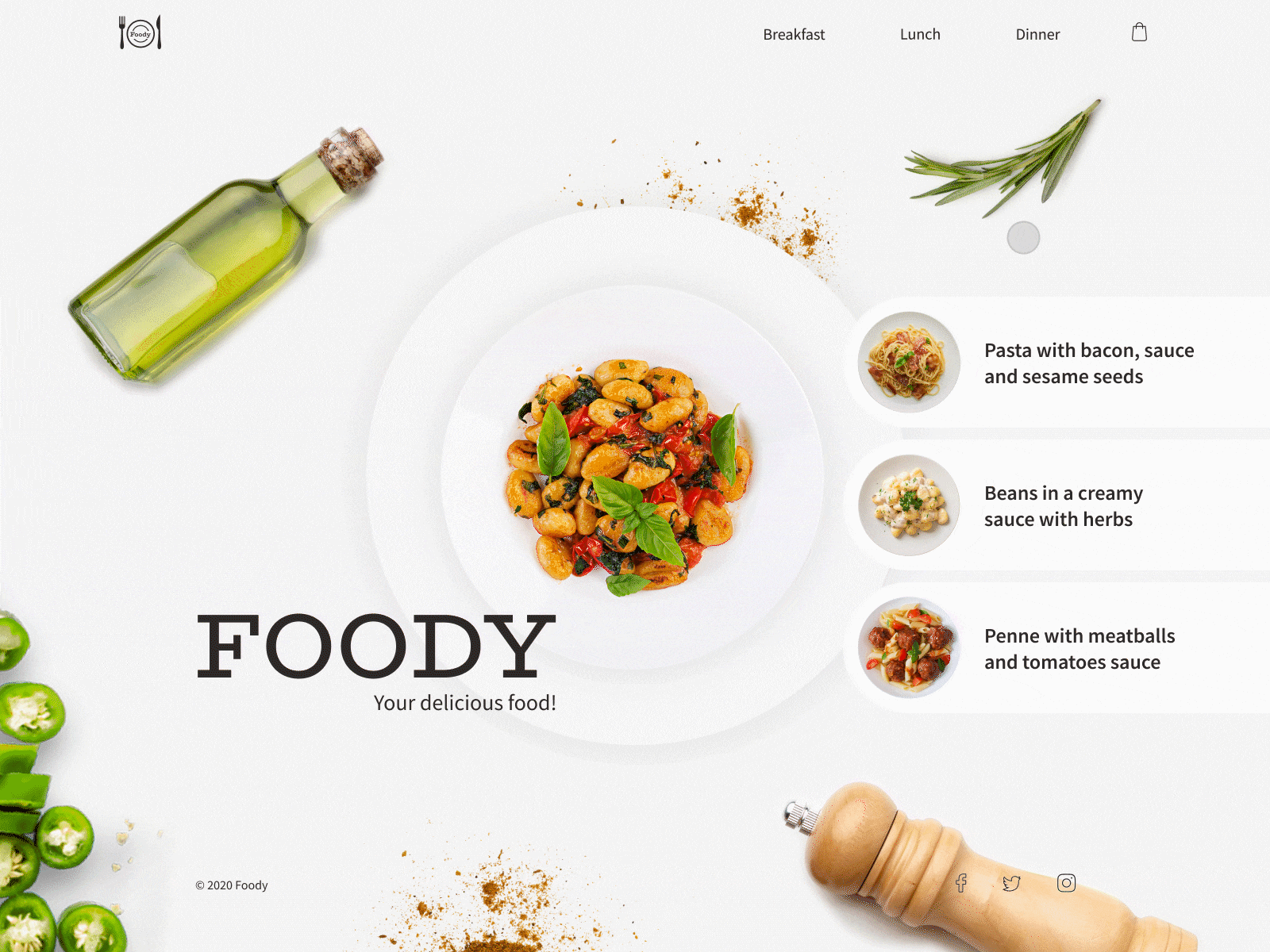 Web Design for Healthy Food Delivery animation breakfast delivery design dinner dishes food grocery grocery store lunch service ui uiux ux vegetables web webdesign webdesigner website design webui