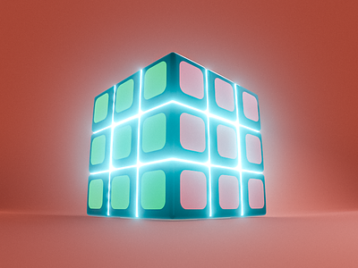 Day 001 - Rubiks Cube 3d 3d art blender clean concept concept art different glow glowing noise render rubiks rubiks cube rubix cube