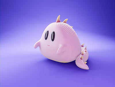 Baby Dragon 3d 3d art baby blender cartoon character character design clean concept cute design different dragon pink render