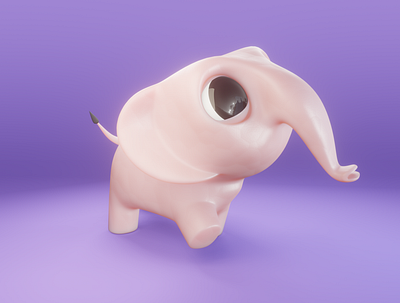 Day 11 - Pink Elephant 3d 3d art blender cartoon character character design clean concept cute cute animal cute art design elephant pink render